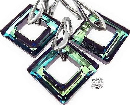 Arande SWAROVSKI SPECIAL komplet BLUE SQUARE srebro 925 700221