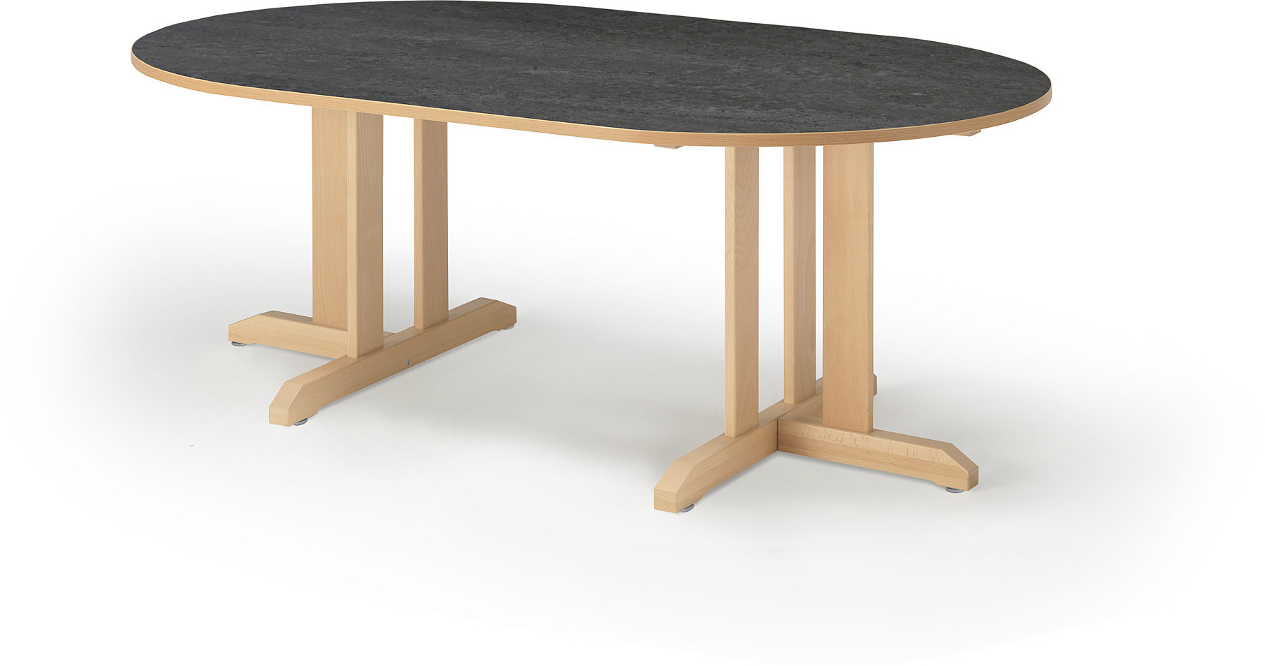 AJ Produkty Stół Kupol, 1500x800x600 mm, dźwiękochłonny, linoleum, ciemnoszary