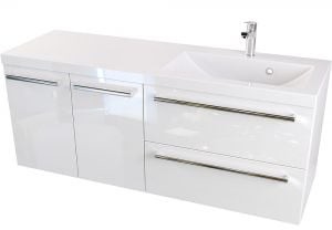 Furni Szafka z Umywalką ATHOS 120 cm D 2SZ P - Uchwyt Chrom Połysk ATH UM 120 D 2SZ P UCH