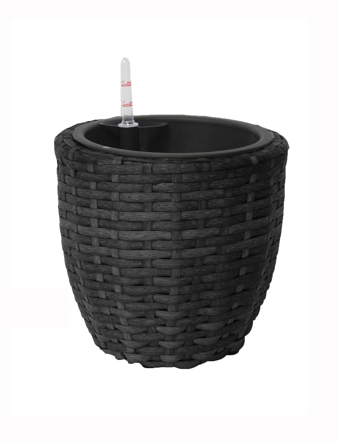 Blumfeldt NAC HAPPY GARDEN technorattan z systemem nawadniającym niska - czarna śr.29x28cm