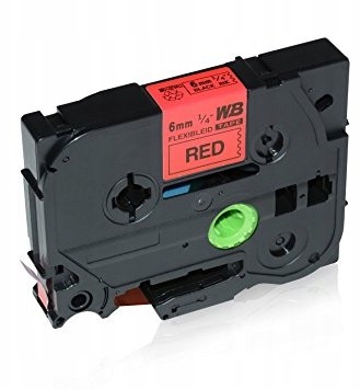 Brother Taśma Do TZ-FX411 6MM 8M Czerwo TZe-FX411