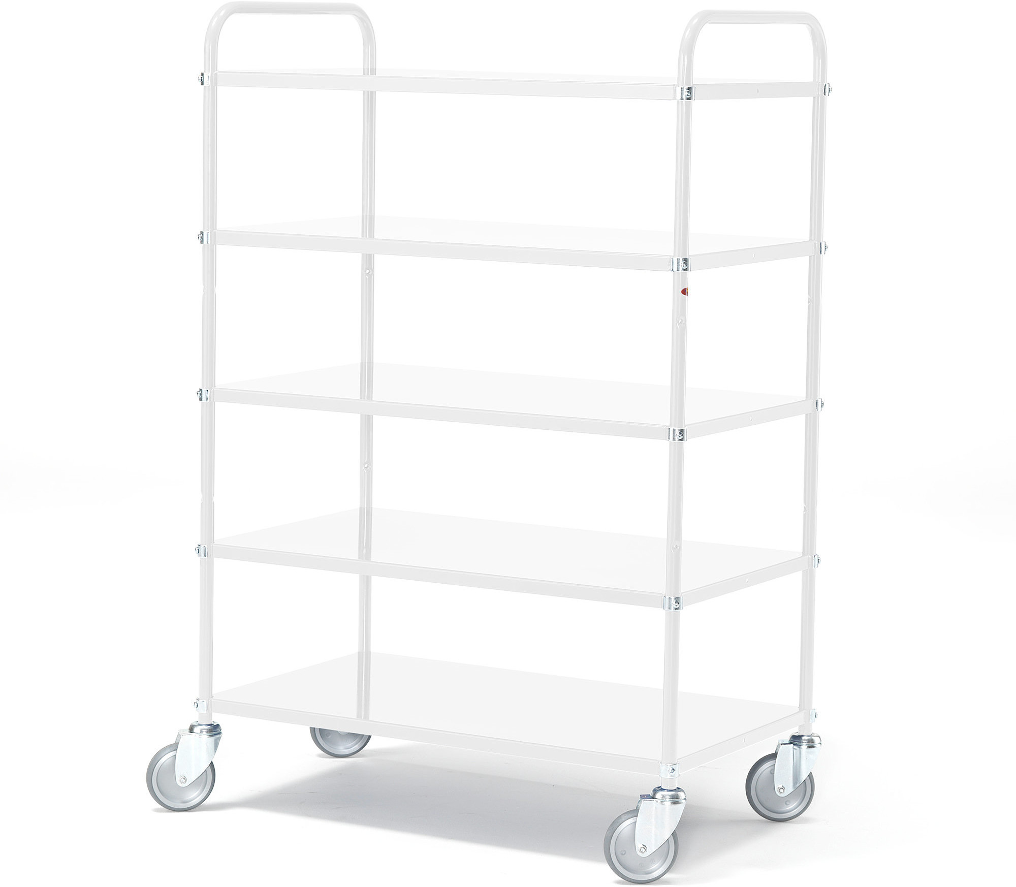 AJ Produkty Wózek z półkami, 5 półek, 500 kg, 950x550x1440 mm, biały