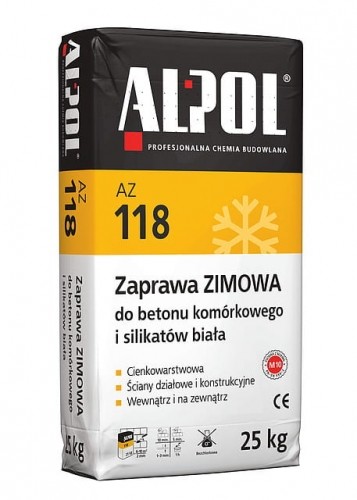 Alpol Zaprawa murarska Zimowa do betonu komórkowego i silikatów biała M10 AZ-118 25 kg