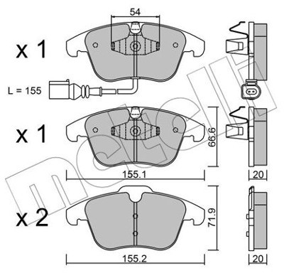 METELLI Klocki hamulcowe - komplet 22-0675-1