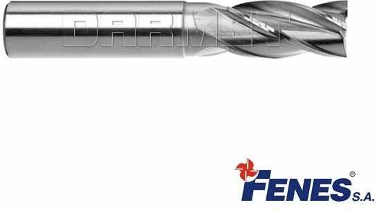 FENES Frez 3 mm | 4-ostrzowy trzpieniowy, krótki z chwytem walcowym DIN844-A K-N, HSS-E -