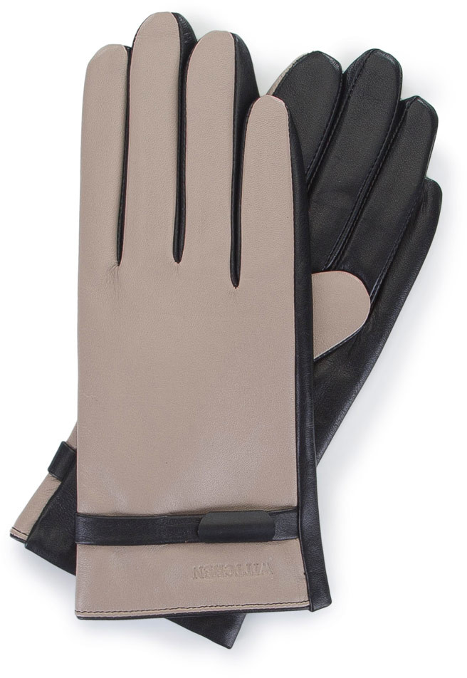 Wittchen Damskie rękawiczki ze skóry z paskiem 39-6-644-A