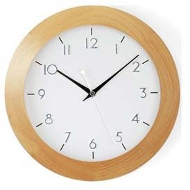 AMS unisex zegary ścienne radio analogowe szkło mineralne buk funiert 5836 F5836