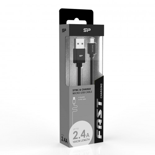 SILICON POWER Kabel Silicon Power Boost Link PVC LK10AB, USB - micro USB 1m, black SP1M0ASYLK10AB1K