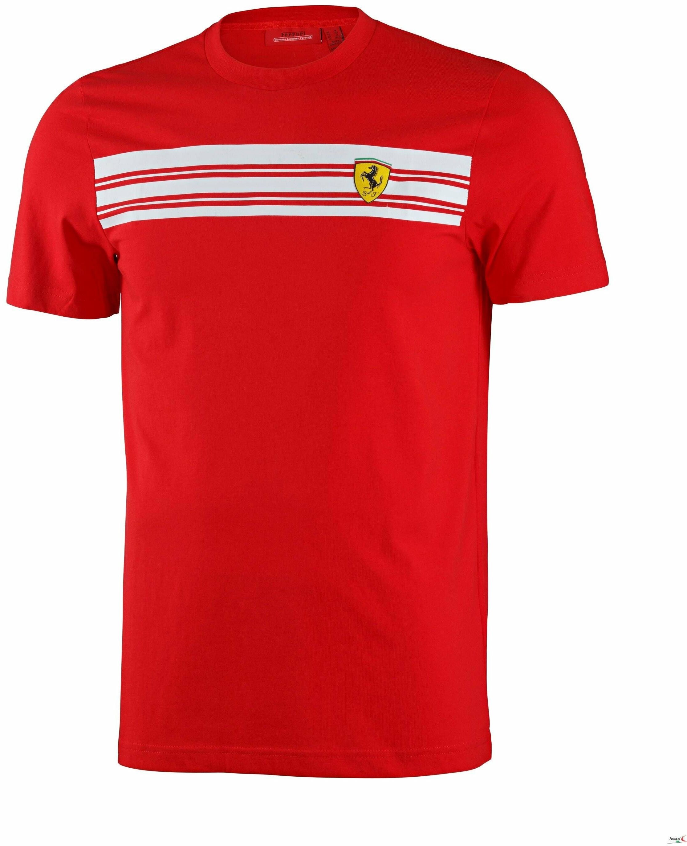 Ferrari Koszulka Ferrari męska t-shirt Ferrari F1 Mens Striped Tee czerwona 5100102 600