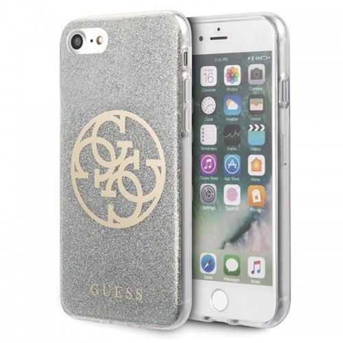 Guess Circle Glitter 4G Etui iPhone SE 2020 8 7 Light Grey 10_17803