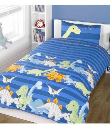 KD Dinosaur chłopcy dzieci/zestaw pościeli, niebieski, łóżko pojedyncze