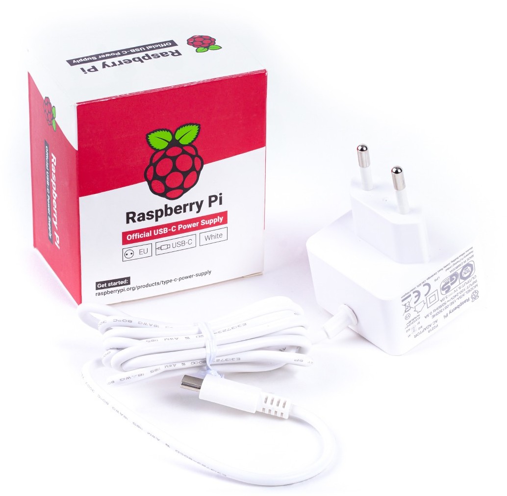 Raspberry PI Zasilacz USB C 5V / 3A do 4 oryginalny - biały RPI-14488