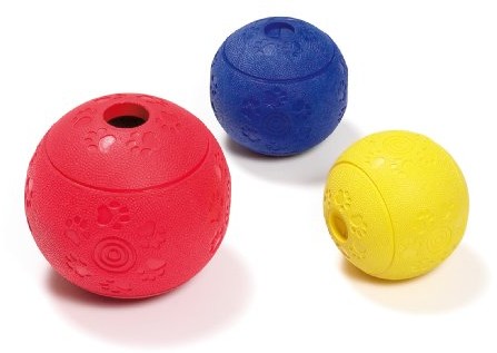 Karlie BOOMER pełna guma piłka karmowa zabawka rzucana piłka dla psa podstawowe wyposażenie, 7 cm