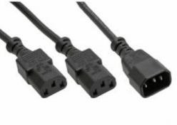 InLine -Y kabel zasilający  urządzeń zimnych  1 X IEC-C14 2 X złącze IEC-C13  1 m, 16657j 16657J