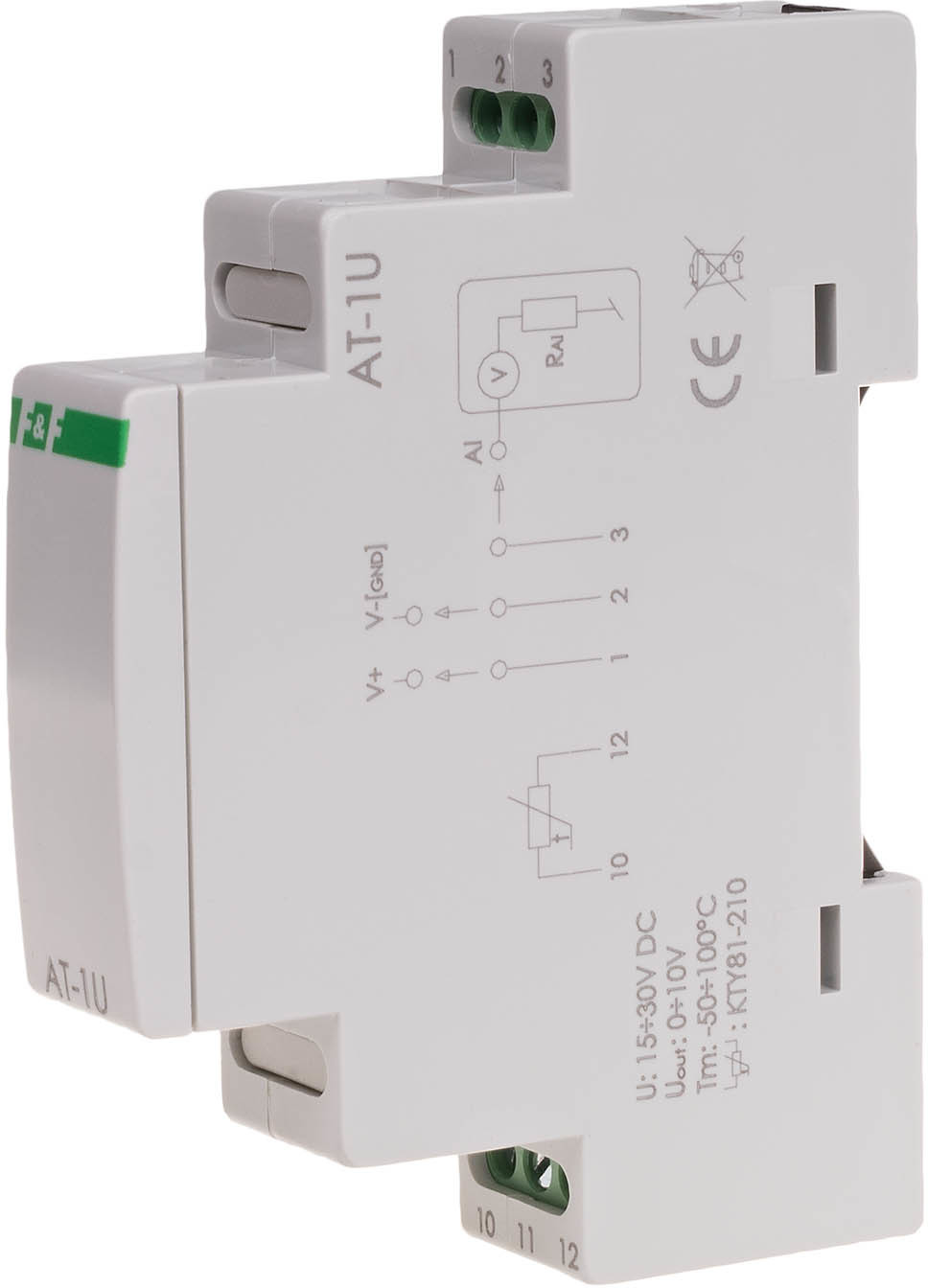 F&F Analogowy-przetwornik-temperatury--napięciowy-[0-10V]-1S-Max-AT-1U Max-AT-1U