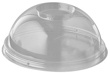 PAPSTAR GmbH Pokrywki wypukłe z otworem PURE śr.9,5cm KRYSTAL (100 sztuk) (1 karton=20 opakowań) 86681