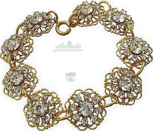 Swarovski Arande UNIKAT BRANSOLETKA CRYSTAL FLOW GOLD 5159854351