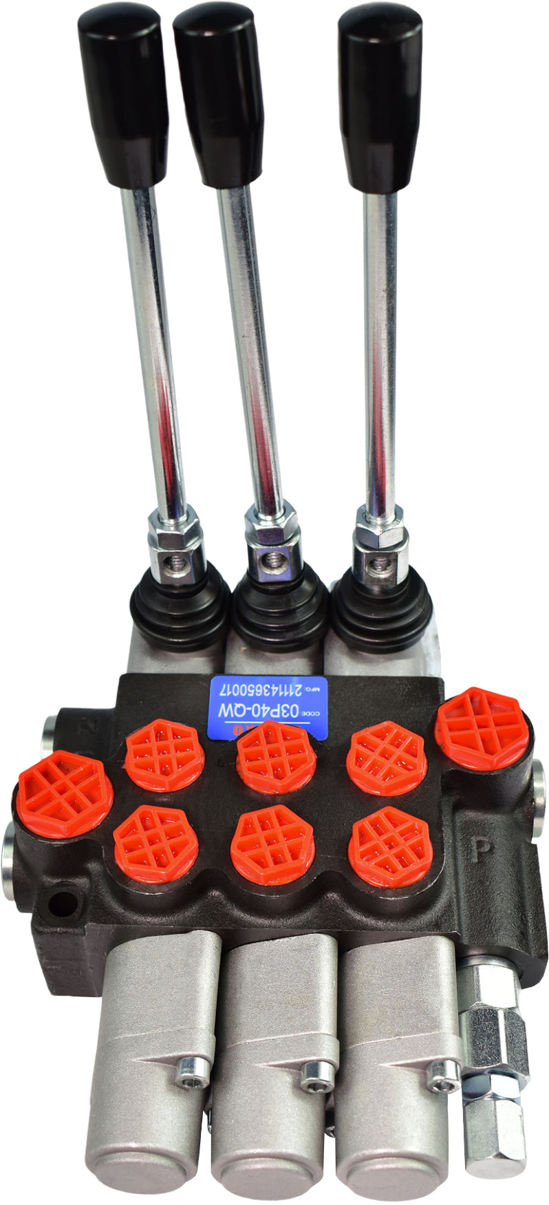 PRESKO ROZDZIELACZ HYDRAULICZNY PRESKO - 3 SEKCYJNY 40L Z TRZEMA SEKCJAMI PŁYWAJĄCYMI I ZATRZASKAMI 03P40 QW QW QW