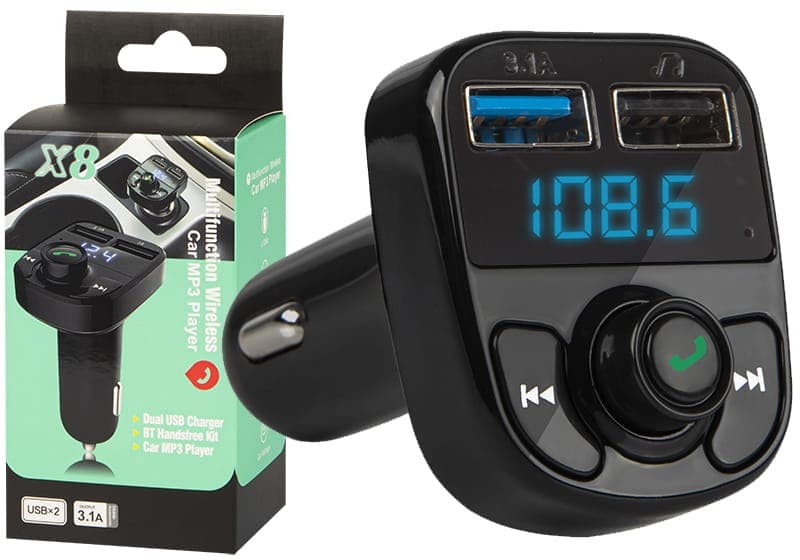 Transmiter FM Bluetooth T-01 2x USB 74-155