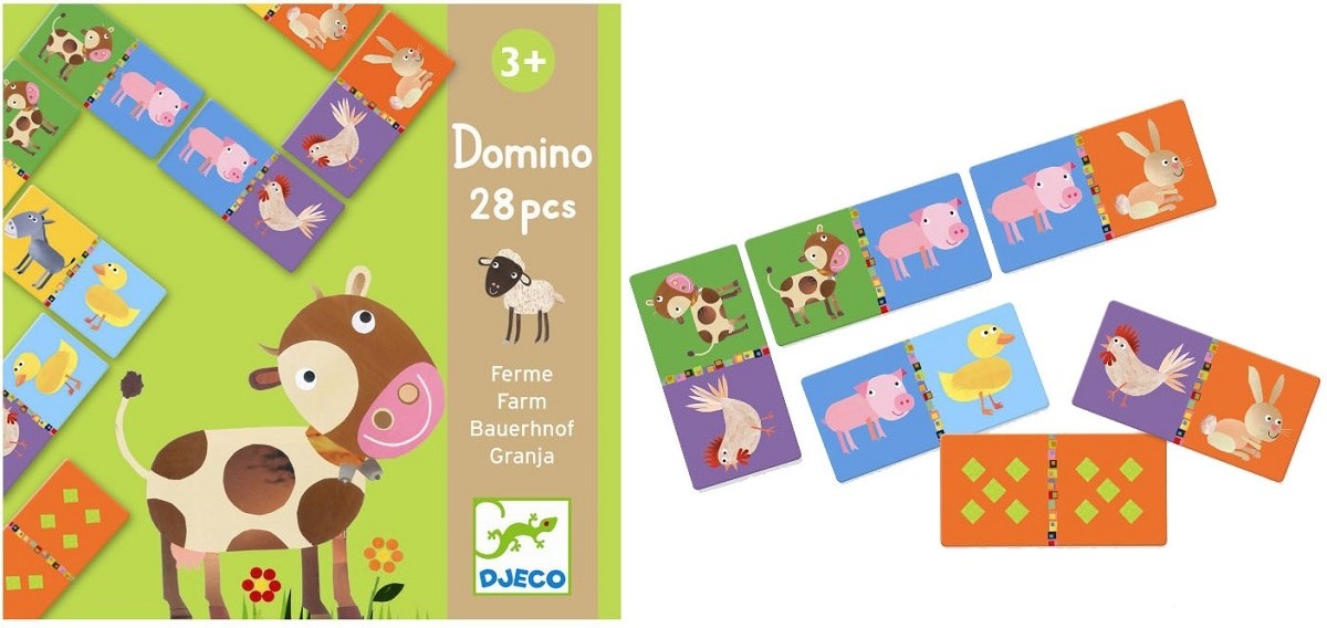 Djeco FARMA domino z liczbami DJ08158