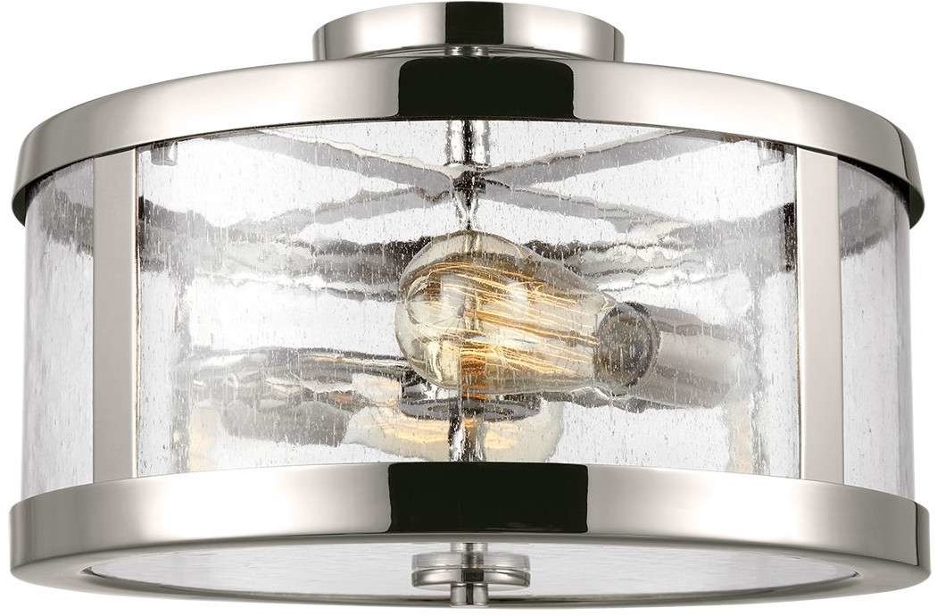 Feiss Sufitowa LAMPA loft FE-HARROW-SF Elstead szklana OPRAWA plafon okrągły industrialny polerowany nikiel FE-HARROW-SF