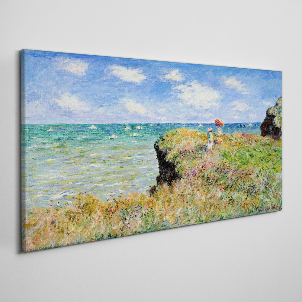 PL Coloray Obraz Canvas Klif Morze Claude Monet 140x70cm