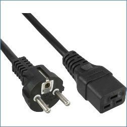 InLine Kabel zasilający Kabel Zasilający 16A Typ F prosty IEC connector IEC320/C19 2m 16658F