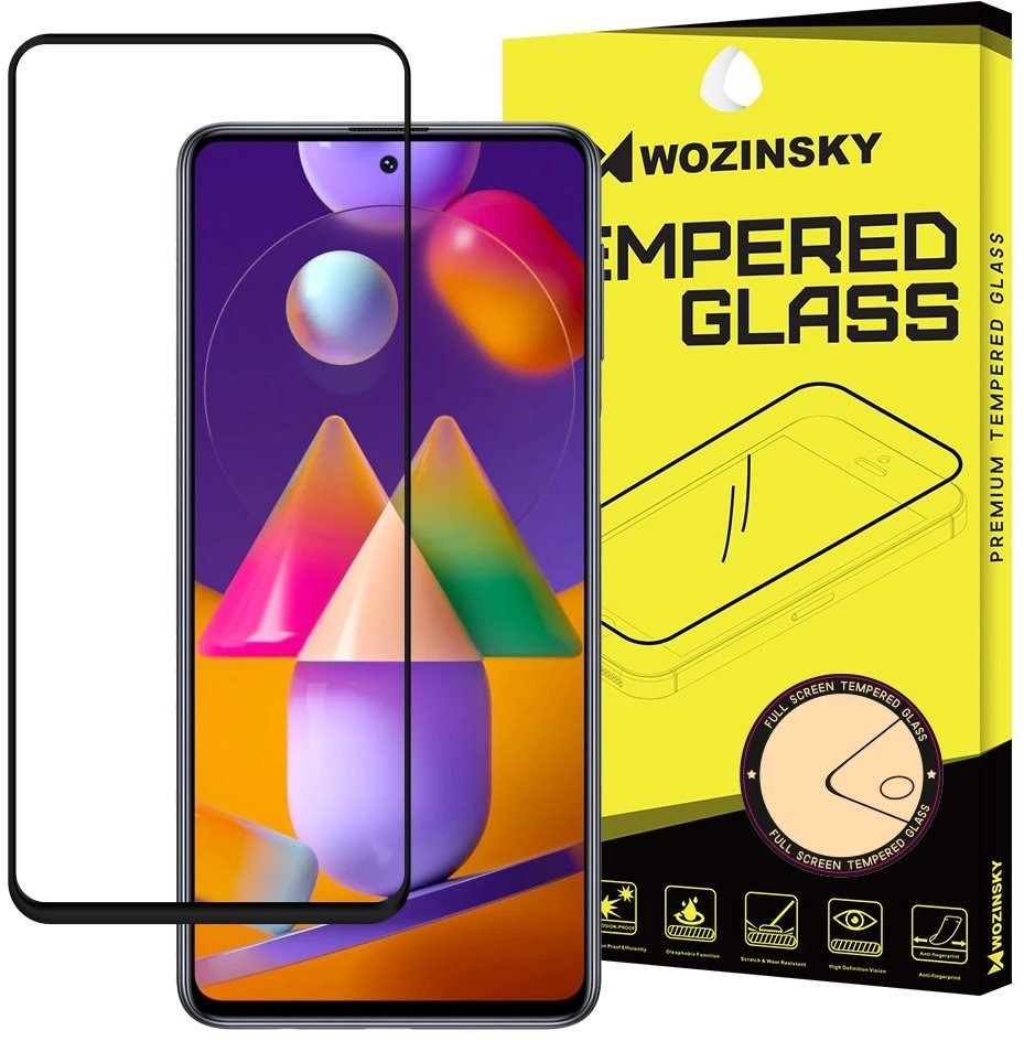 Samsung Braders Szkło hartowane na cały ekran z ramką do Galaxy M51 czarny