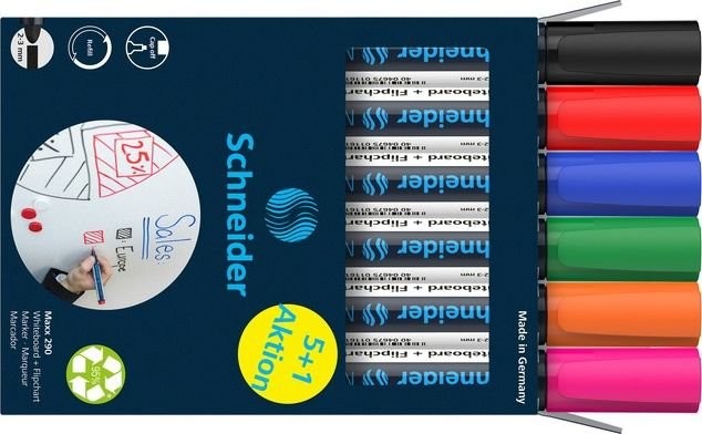 SCHNEIDER marker do białych tablic Maxx 290 2 3 mm 6 szt twm_973004