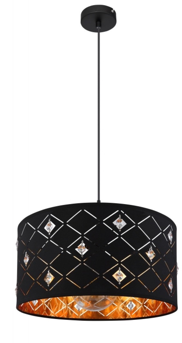 Globo Lighting Lampa wisząca czarny złoty metal akryl ABBEY 15448H