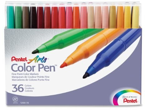 Pentel S360 pióro włókien Colour Pen sortowane kolorystycznie S360-36