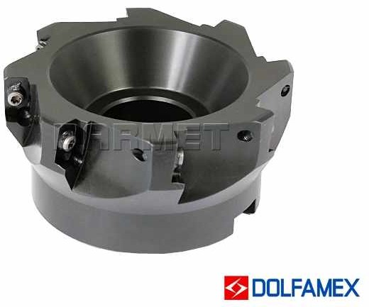 DOLFAMEX Frez składany 100 mm | nasadzany 8-ostrzowy walcowo-czołowy - 90 st. - 220.699 - 100 - 0641-514-202505