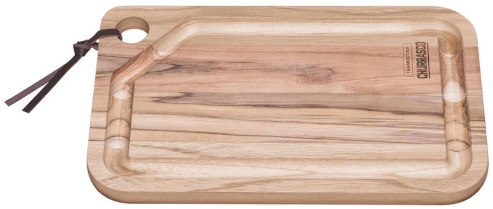 Deska do krojenia z wycięciem z drewna tekowego Churrasco 490x280x22 mm