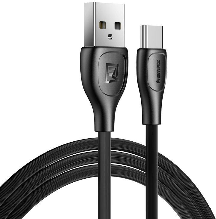 REMAX Lesu Pro kabel przewód USB - USB Typ C 480 Mbps 2,1 A 1 m czarny (RC-160a black) RC-160a black