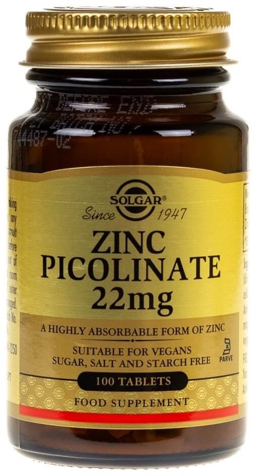 Solgar Cynk Pikolinian 22 mg - 100 tabletek