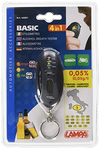 Lampa -alkoholtester dróg oddechowych z pierścieniem na klucze 44001