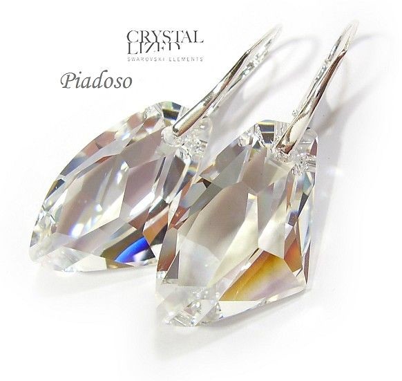 Swarovski 13 Kolorów Duże Kolczyki Srebro 27Mm