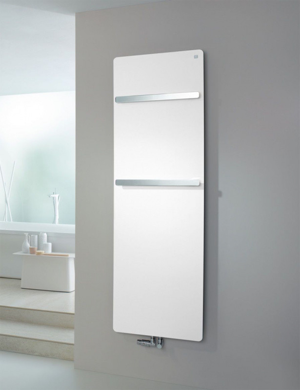 Zehnder Vitalo Bar Grzejnik płytowy 157x60 cm zasilanie wodne + chromowane uchwyty biały RAL 9016 VIP-160-060/9016