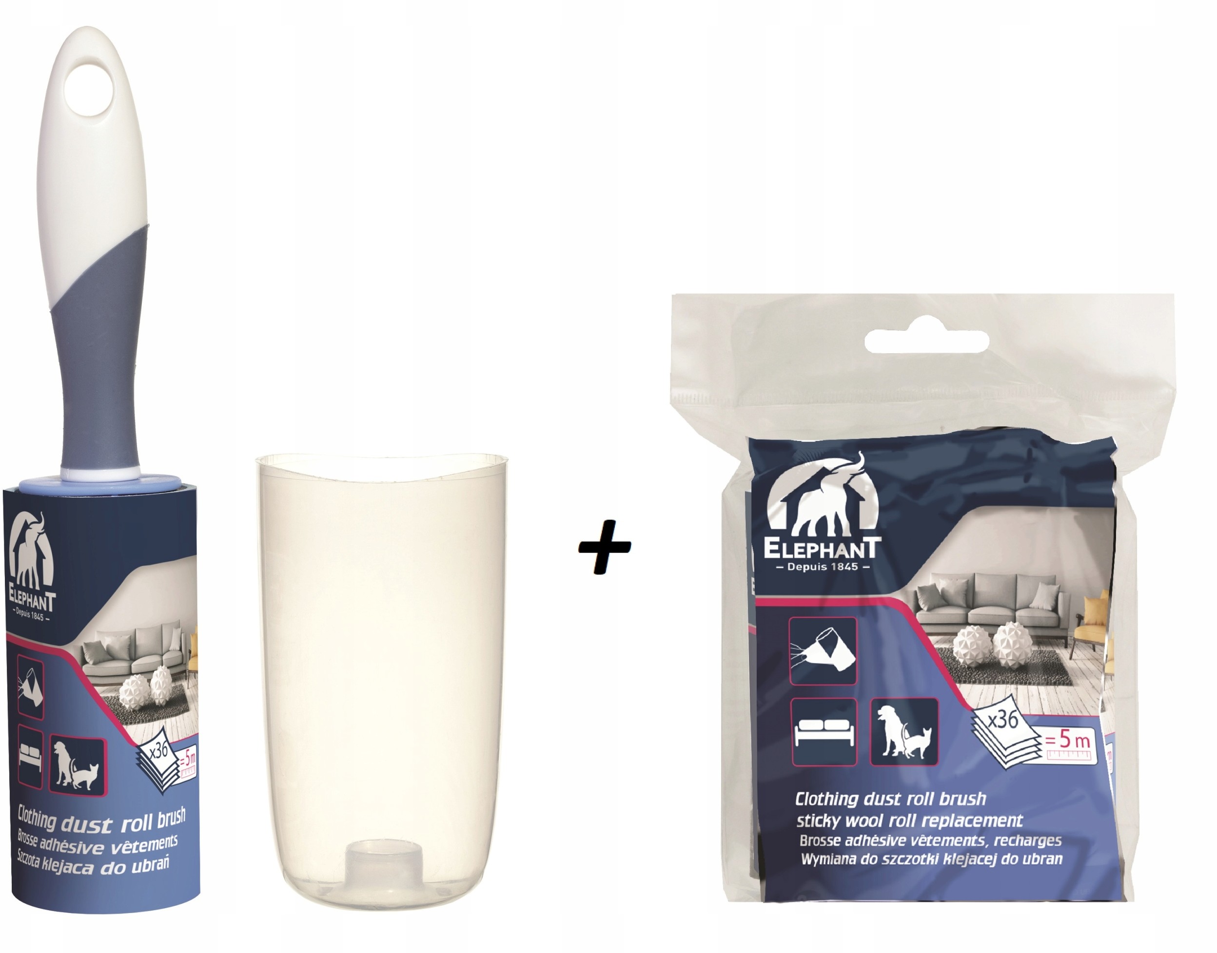 ELEPHANT Średnia Szczotka Klejąca Do Ubrań 36