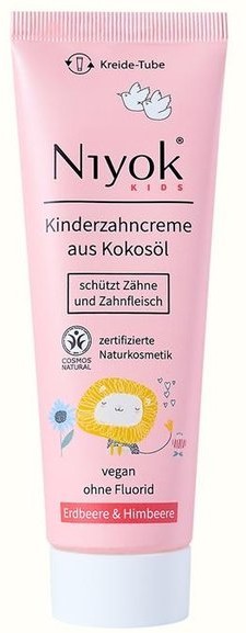 Niyok Pasta do zębów dla dzieci z bio-olejem kokosowym TRUSKAWKA + MALINA 247/5003