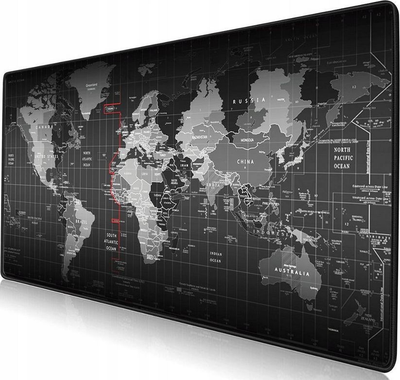 Xam Podkładka  Podkładka pod mysz dla graczy gamingowa mapa świata DUŻA 80x30cm Xam M8030