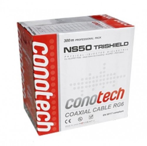 Conotech kabel RG6U Cu NS 50Tri - Pulbox 300mb KK6SAT50MP