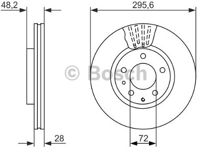 BOSCH Tarcza hamulcowa przednia, 0 986 479 758  0986479758