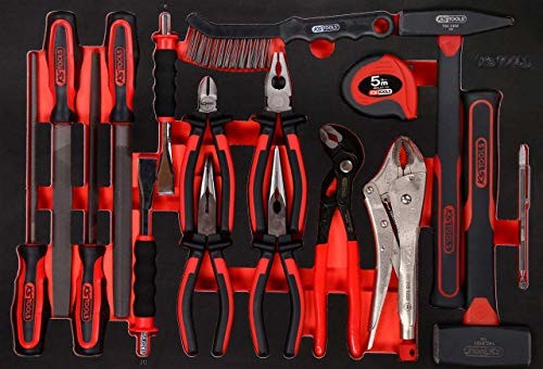 KS Tools 811.0017 PERFORMANCEplus 17-częściowy zestaw narzędzi szczypce, młotek i dłuto 811.0017