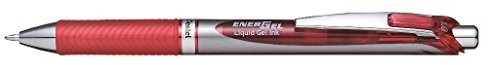 Pentel bl80-AX rollerball Pen żel EnerGel z mechanizmem druku, 1 sztuki, czerwony BL80-BX