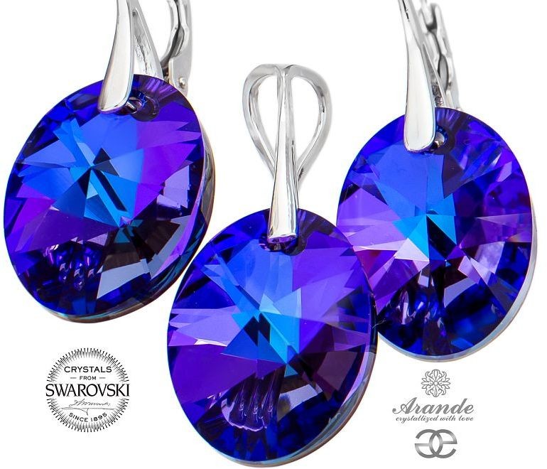 Arande NOWE SWAROVSKI piękny KOMPLET Xilion Helio Srebro 700923