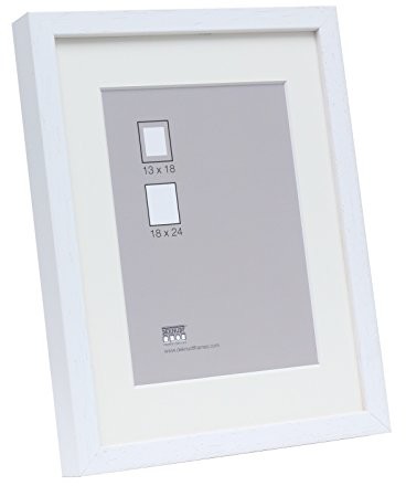 Deknudt 877233 ramka ścienna ramka s223 K1 z passe-partout 13 x 18 cm, drewno, biały 877233