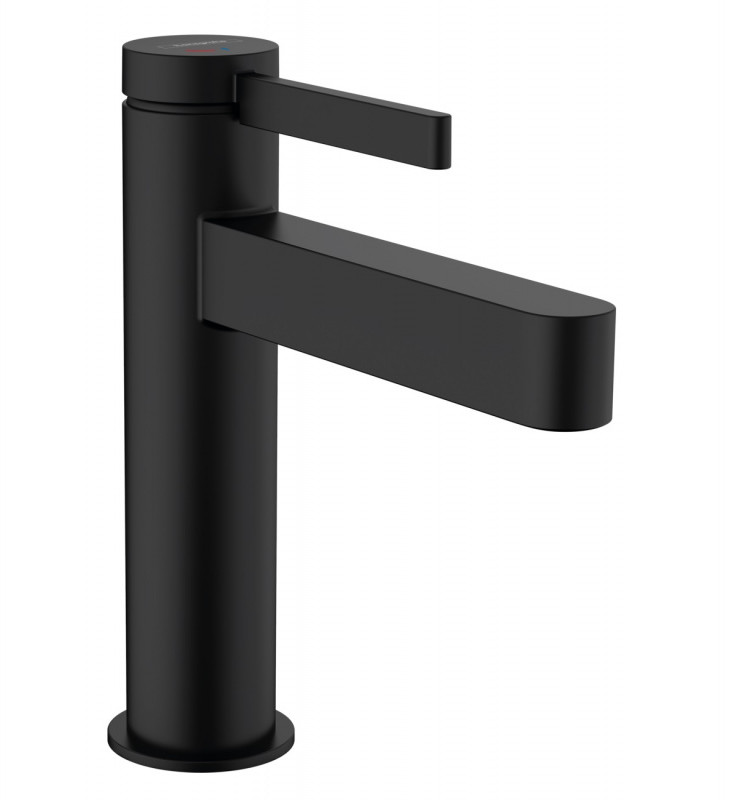 Hansgrohe 76024670 Finoris Jednouchwytowa bateria umywalkowa 110 CoolStart z kompletem odp$1021ywowym Push-Open czarny matowy