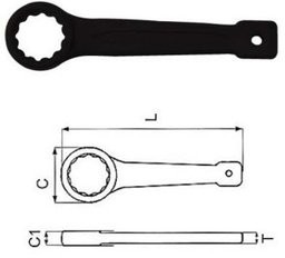 Jonnesway Klucz oczkowo udarowy jednostronny 30 mm