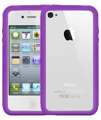 Logotrans Burl Series silikonowy futerał do Apple iPhone 4, liliowy 102254
